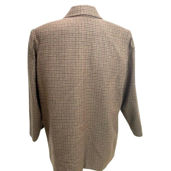 Sag Harbor Wool Blend Jacket Size 18W Blue & Burgundy Houndstooth Business Wear - Picture 4 of 6
